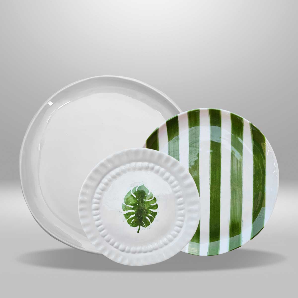 Set de 3 Piezas Tropical Stripes Green