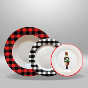Set de 3 piezas - Buffalo Plaid Cascanueces