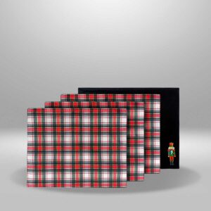 Set de  4 Individuales- Royal Tartan Cuadros Blancos