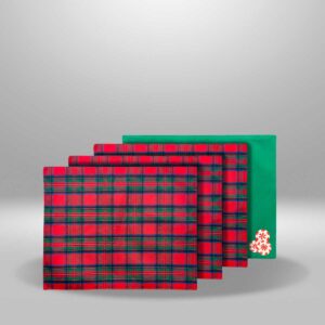 Set de  4 Individuales- Royal Tartan Cuadros Rojos