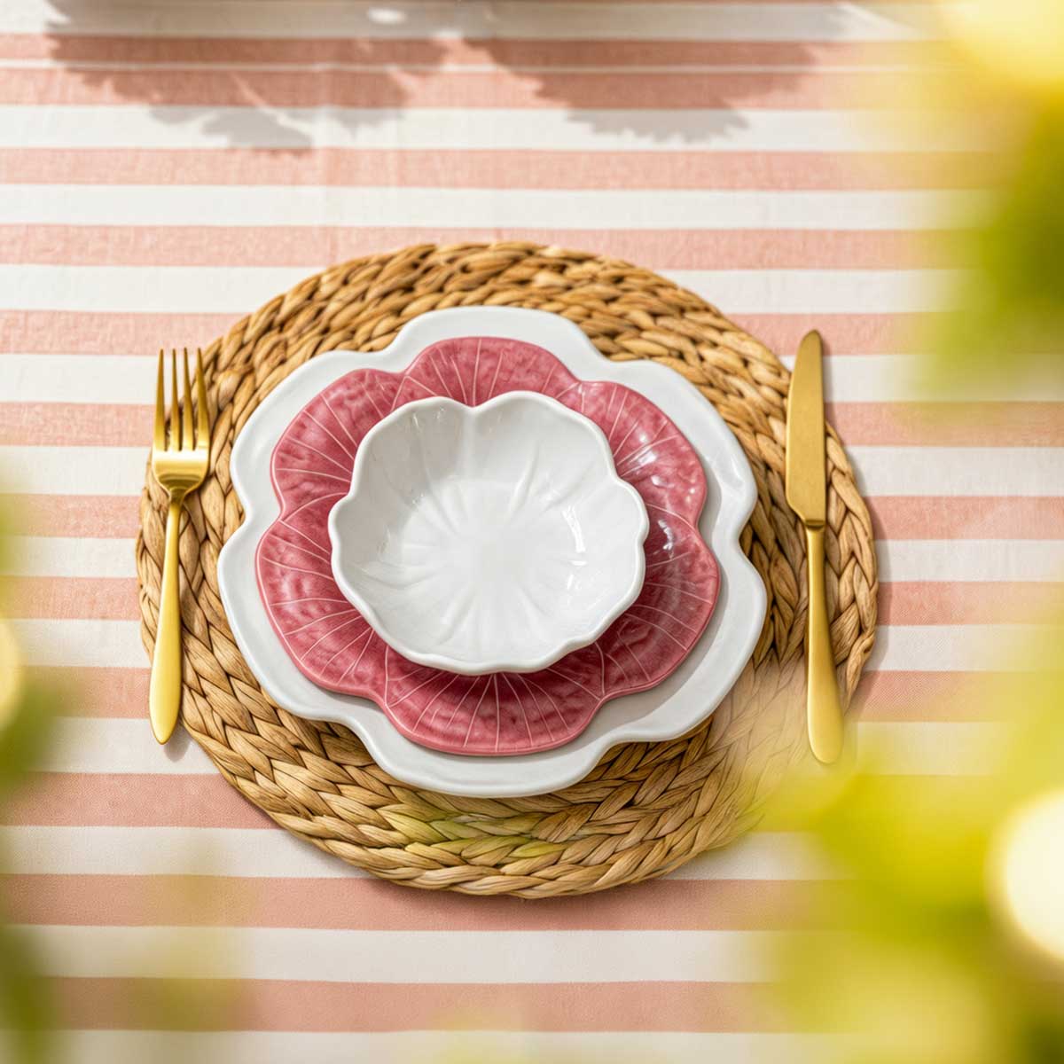 Colección Cabbage elaborada en 2026 en Guatemala por Best Melamine Vajilla resistente con diseño – Set de 5 piezas