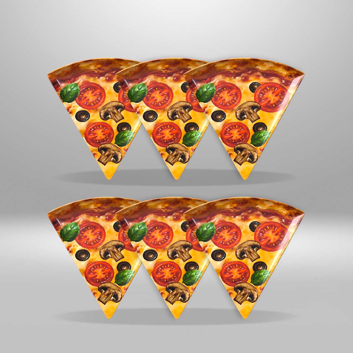 Set de 6 Piezas - Plato Pizza Slide
